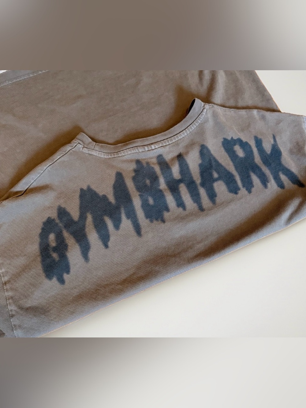 100% Cotton Gymshark Gray Crewneck Tee with Dark Graphic Logo